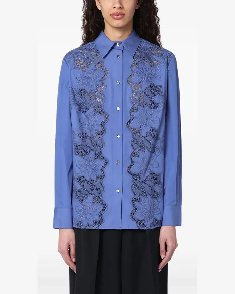 P.A.R.O.S.H. P.A.R.O H. Besticktes Hemd - Blau Blau