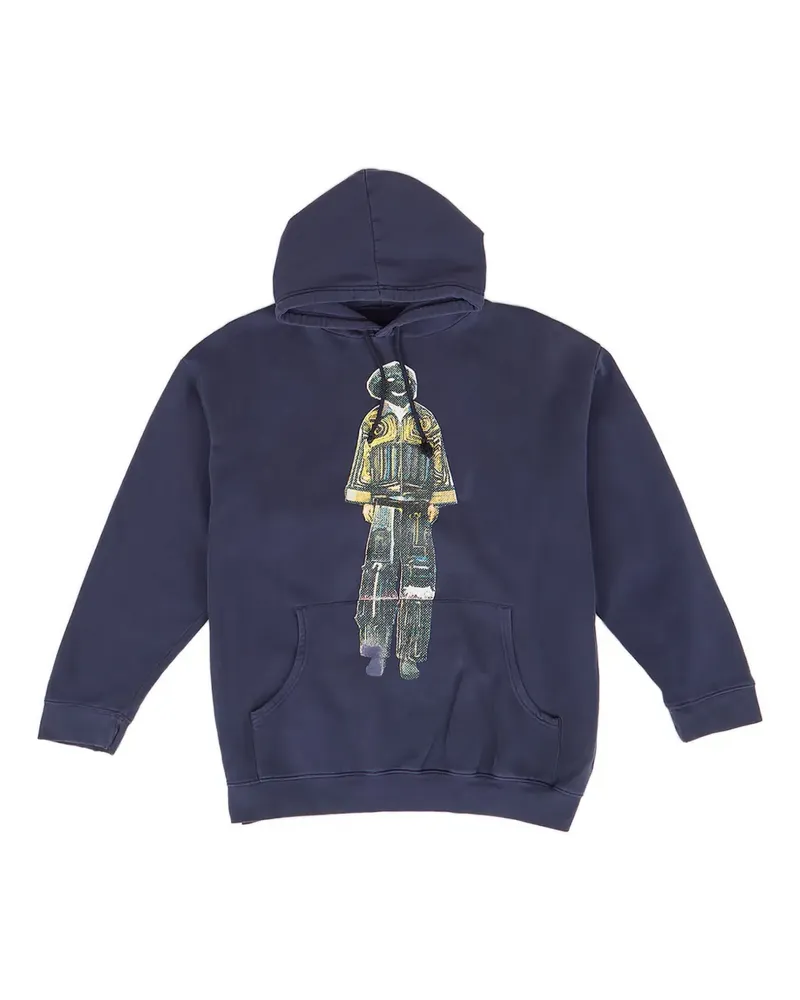 DRx FARMAxY FOR LN-CC graphic-print hoodie - Blau Blau