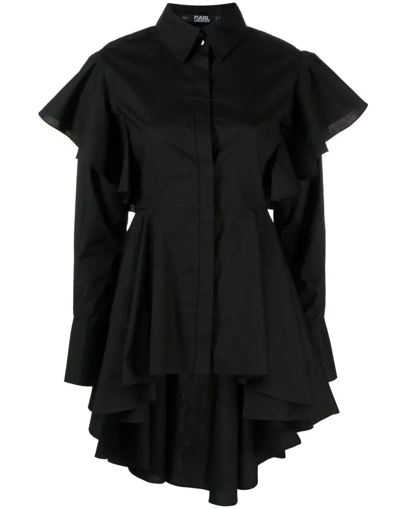 Karl Lagerfeld Hemd mit Rüschen - Schwarz Schwarz