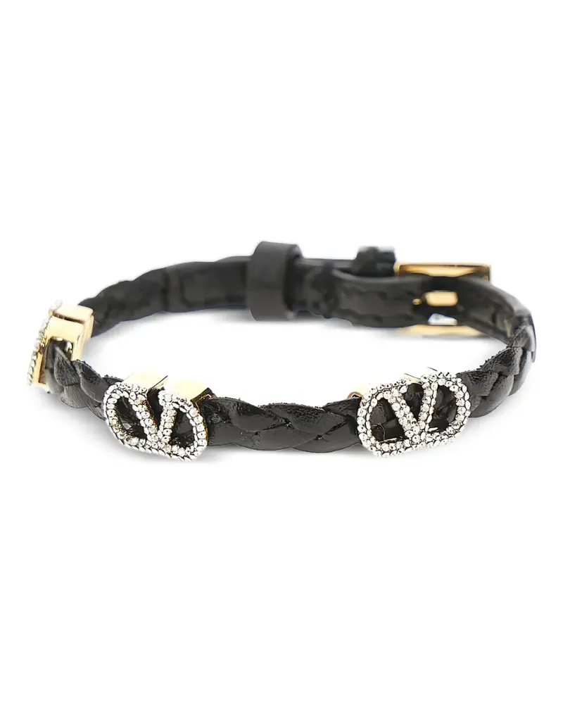 Valentino Garavani Lederarmband mit Logo - Gold Gold