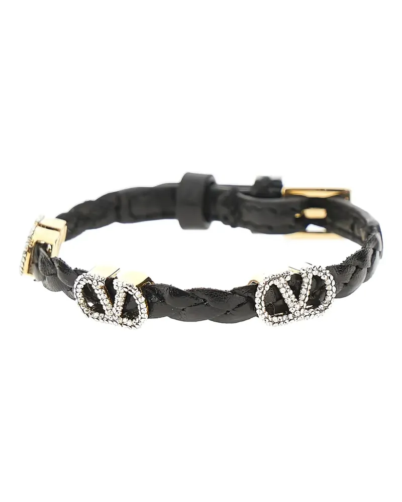 Valentino Garavani leather logo-details bracelet - Gold Gold