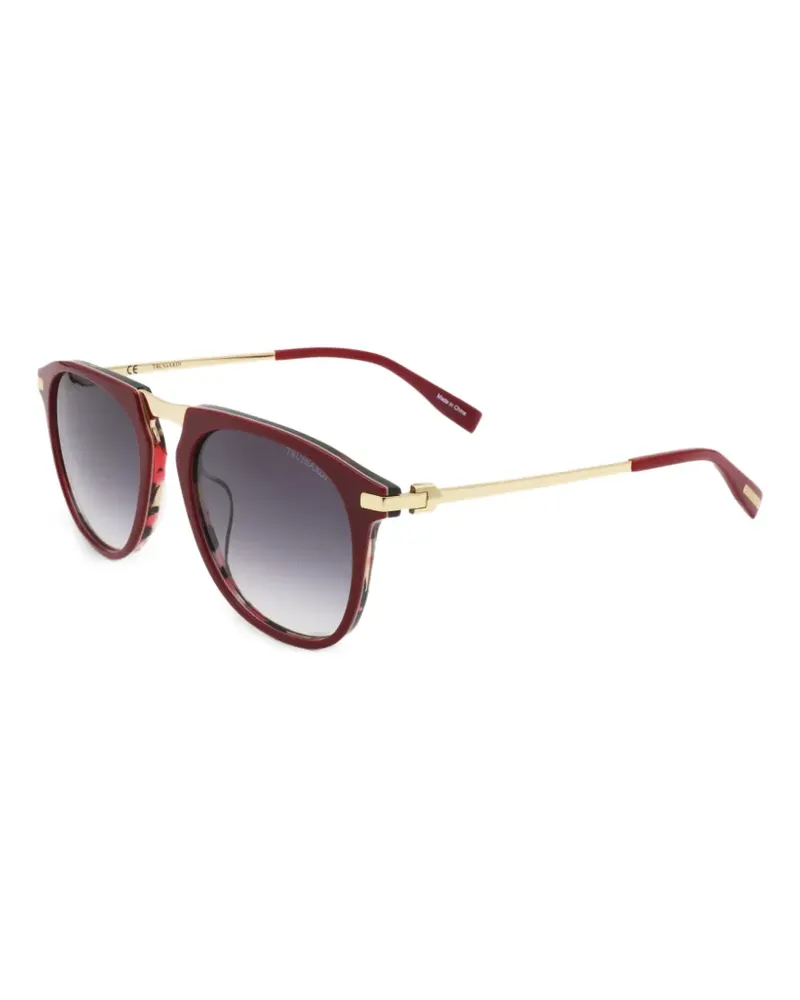Trussardi Sonnenbrille mit geometrischem Gestell - Rot Rot