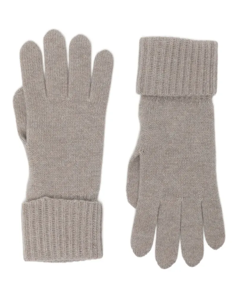 N.Peal Gerippte Handschuhe aus Kaschmir - Nude Nude