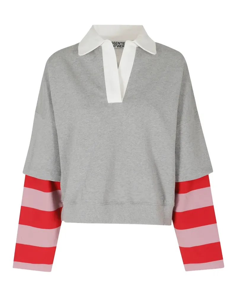 Essentiel layered-sleeve polo sweatshirt - Grau Grau