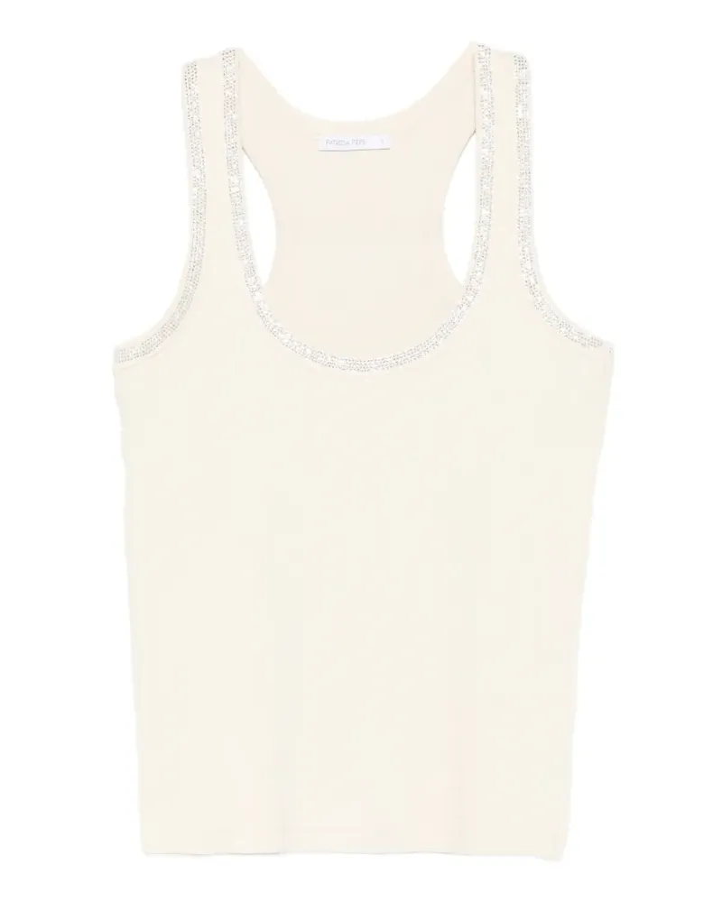 Patrizia Pepe rhinestone-embellished tank top - Nude Nude