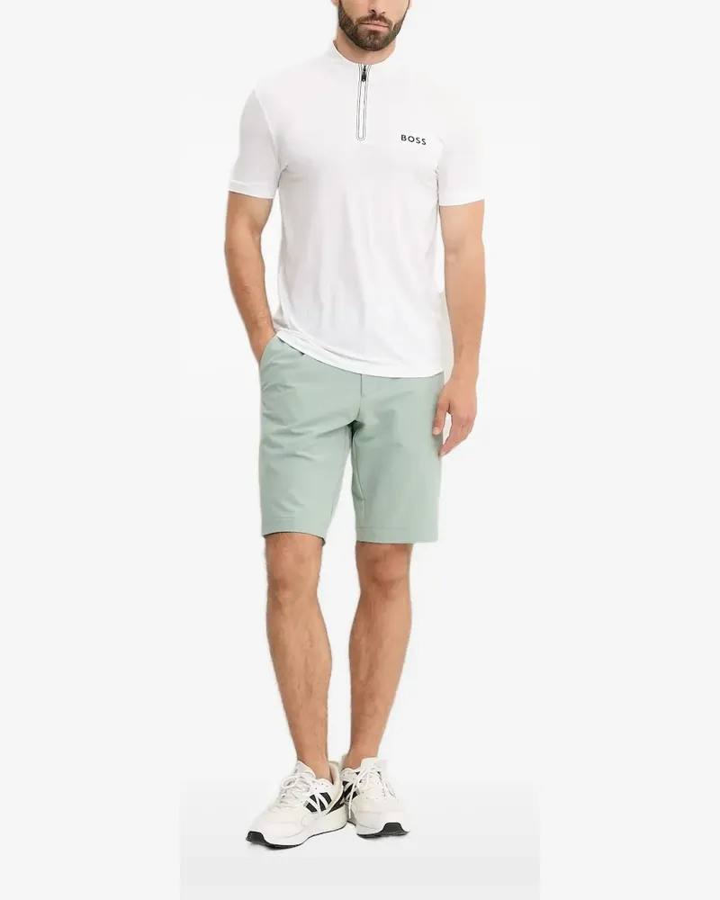HUGO BOSS Strukturiertes Poloshirt mit Reißverschluss - Weiß Weiß