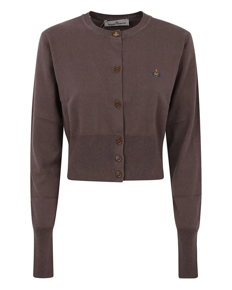 Vivienne Westwood Bea logo-embroidered cropped cardigan - Braun Braun