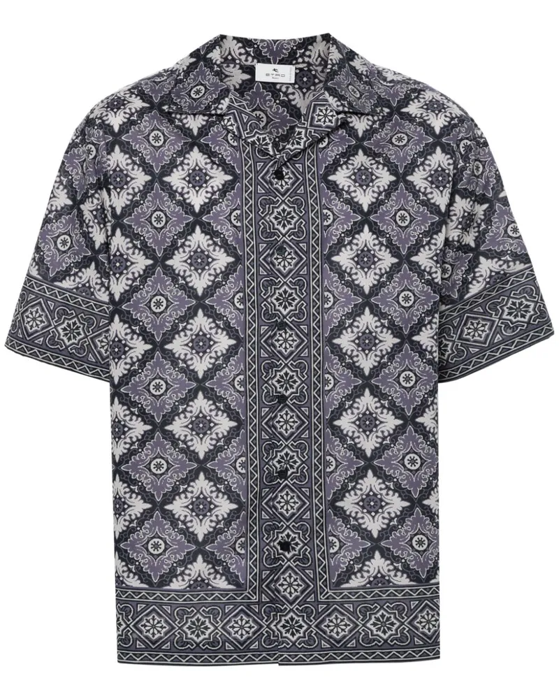 Etro Hemd mit abstraktem Print - Violett Violett