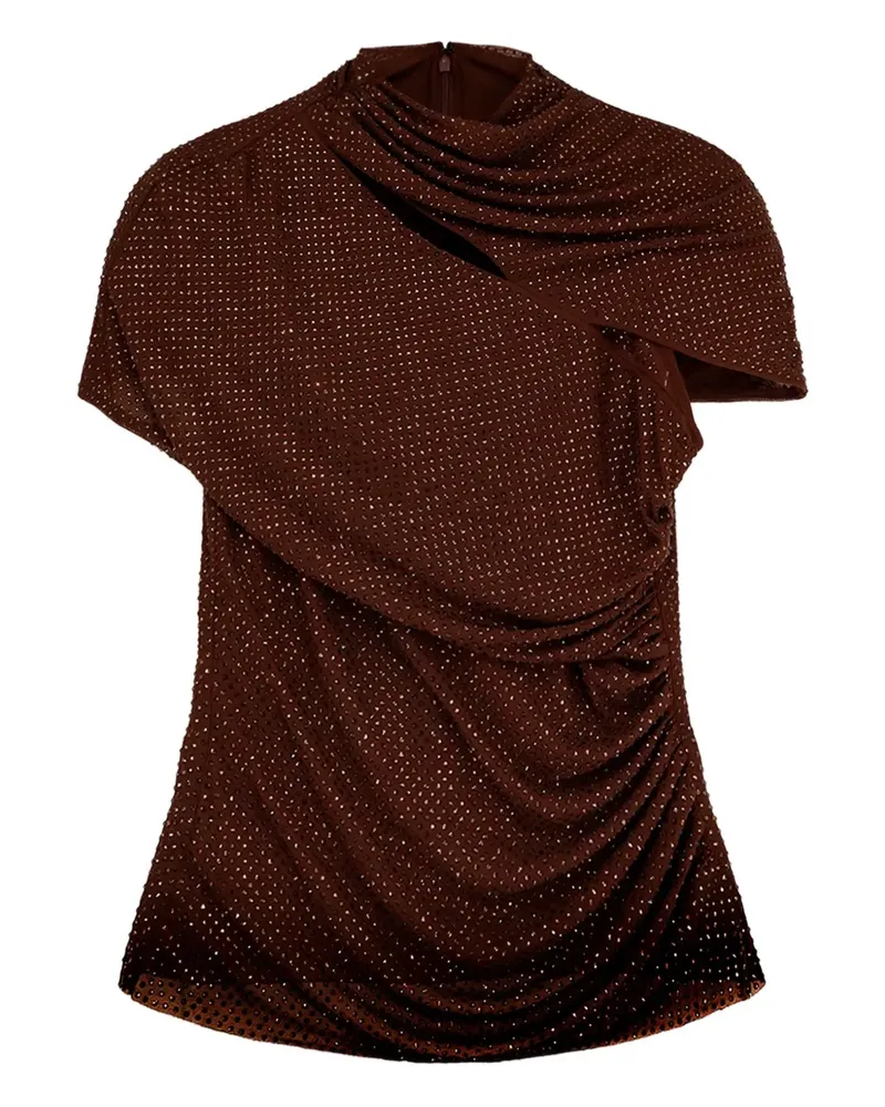Self-Portrait Verziertes Cropped-Top - Braun Braun