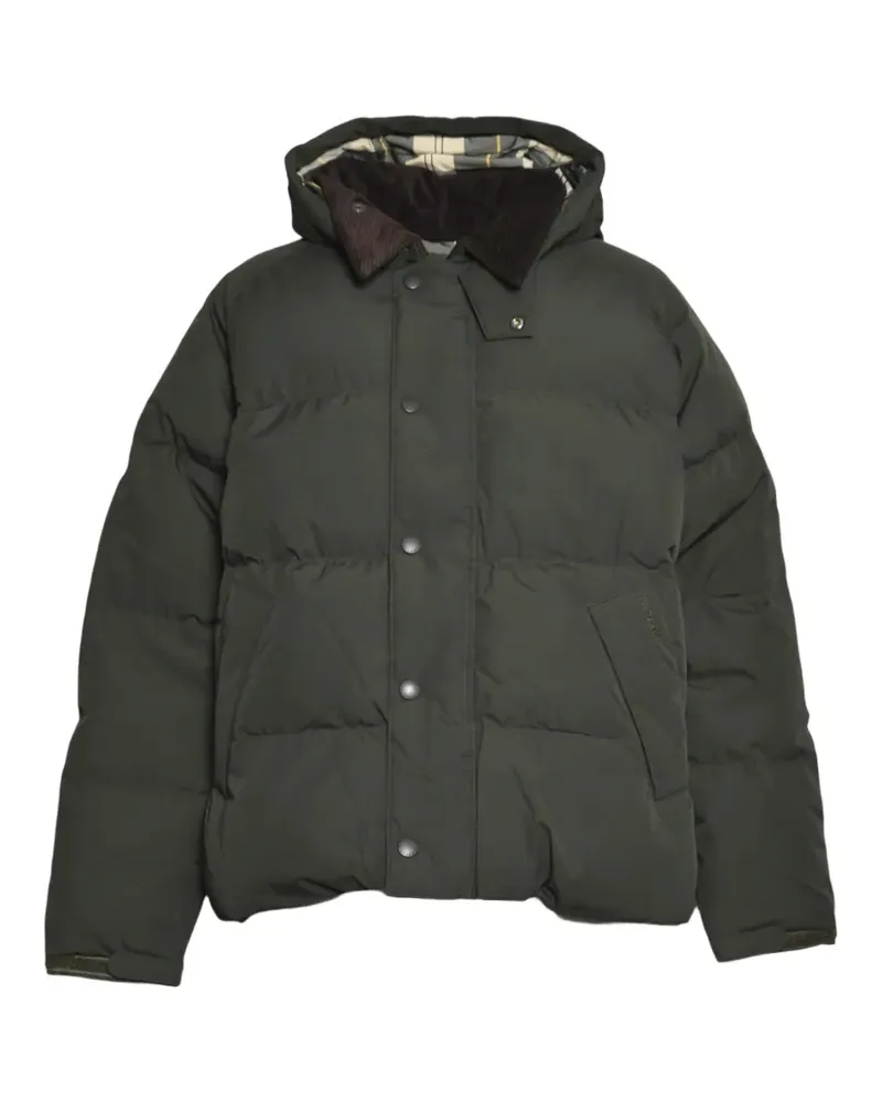 Barbour corduroy-collar padded puffer jacket - Grün Grün
