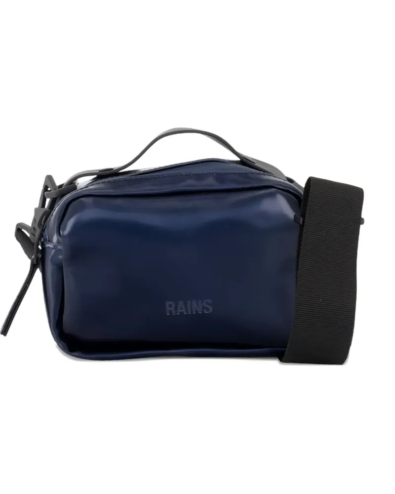 RAINS Schultertasche mit Logo-Print - Blau Blau