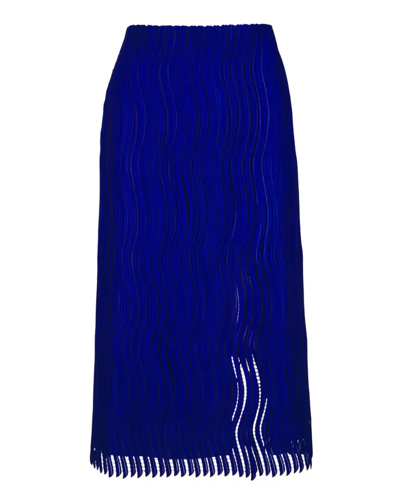 Akris fringed midi skirt - Blau Blau