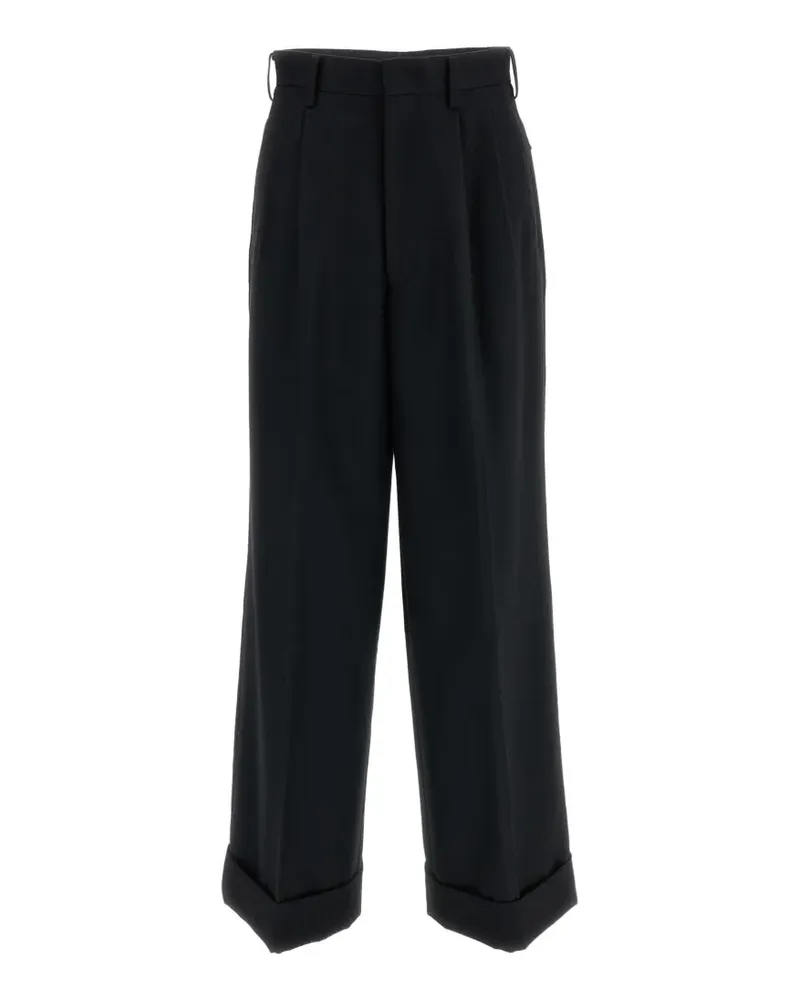 Junya Watanabe Bundfaltenhose mit Umschlag - Schwarz Schwarz