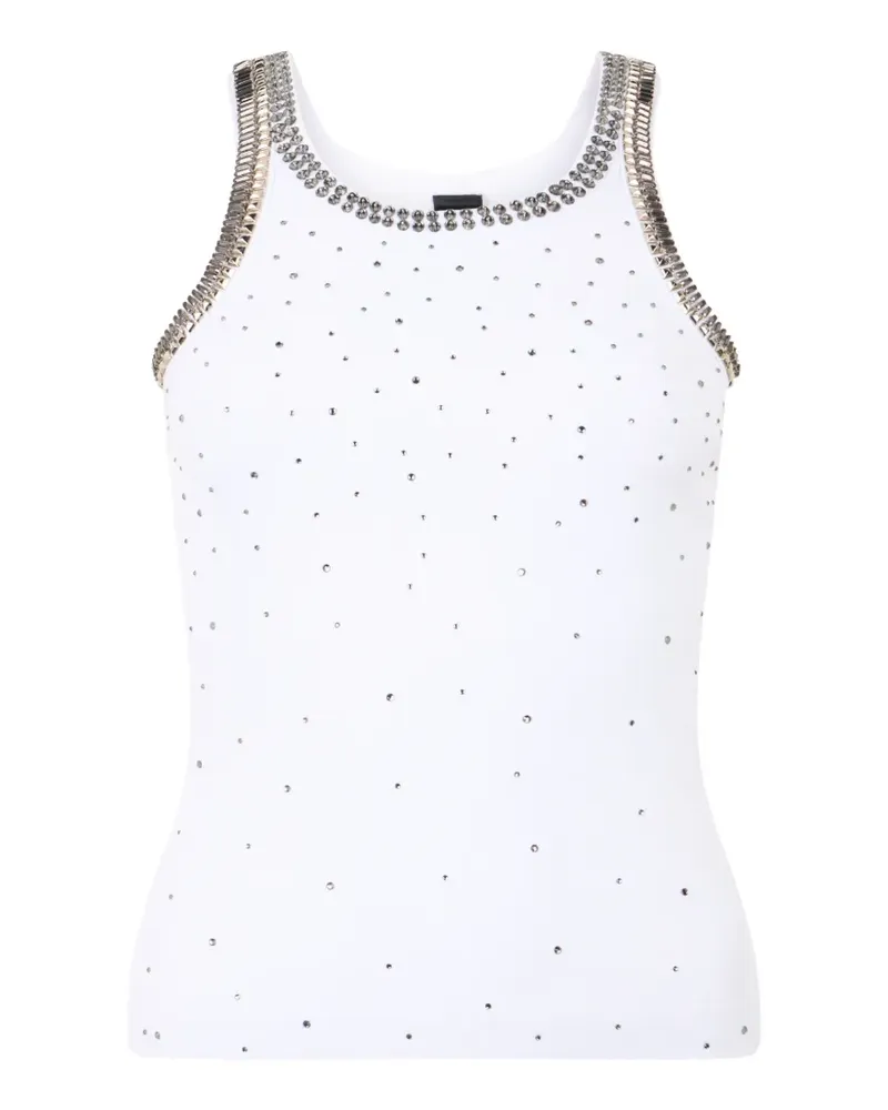 Pinko Top mit Schmucksteinen - Weiß Weiß