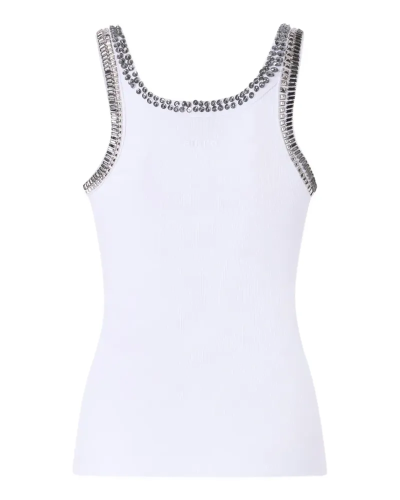 Pinko Top mit Schmucksteinen - Weiß Weiß