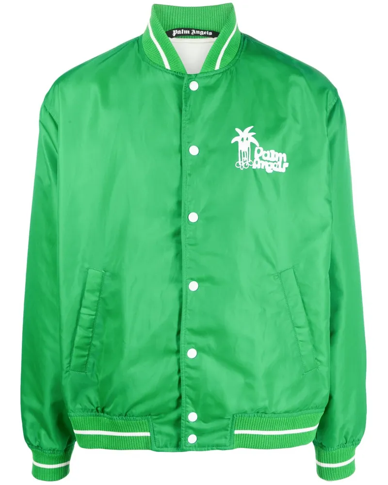 Palm Angels Bomberjacke mit grafischem Print - Grün Grün