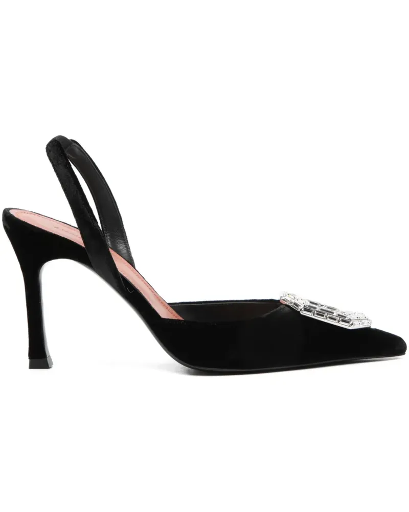 Amina Muaddi 90mm Camelia embellished-detail pumps - Schwarz Schwarz