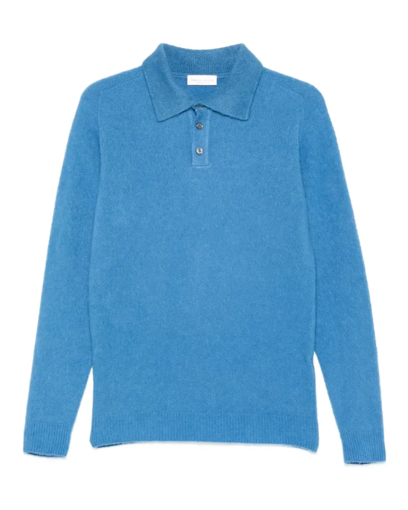 Roberto Collina long-sleeve polo-collar polo Shirt - Blau Blau