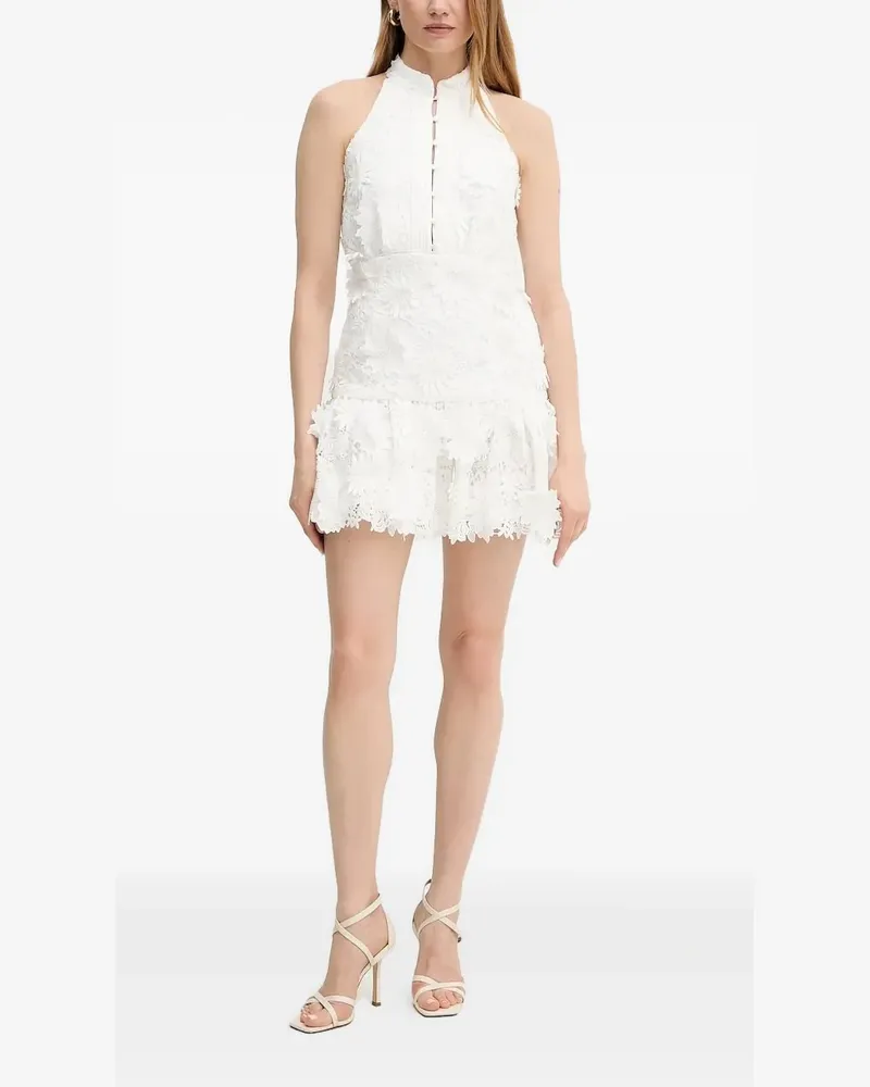 Bardot Kleid mit Spitze - Weiß Weiß