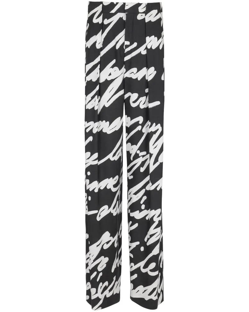 Balmain Love Letter Hose mit Falten - Schwarz Schwarz