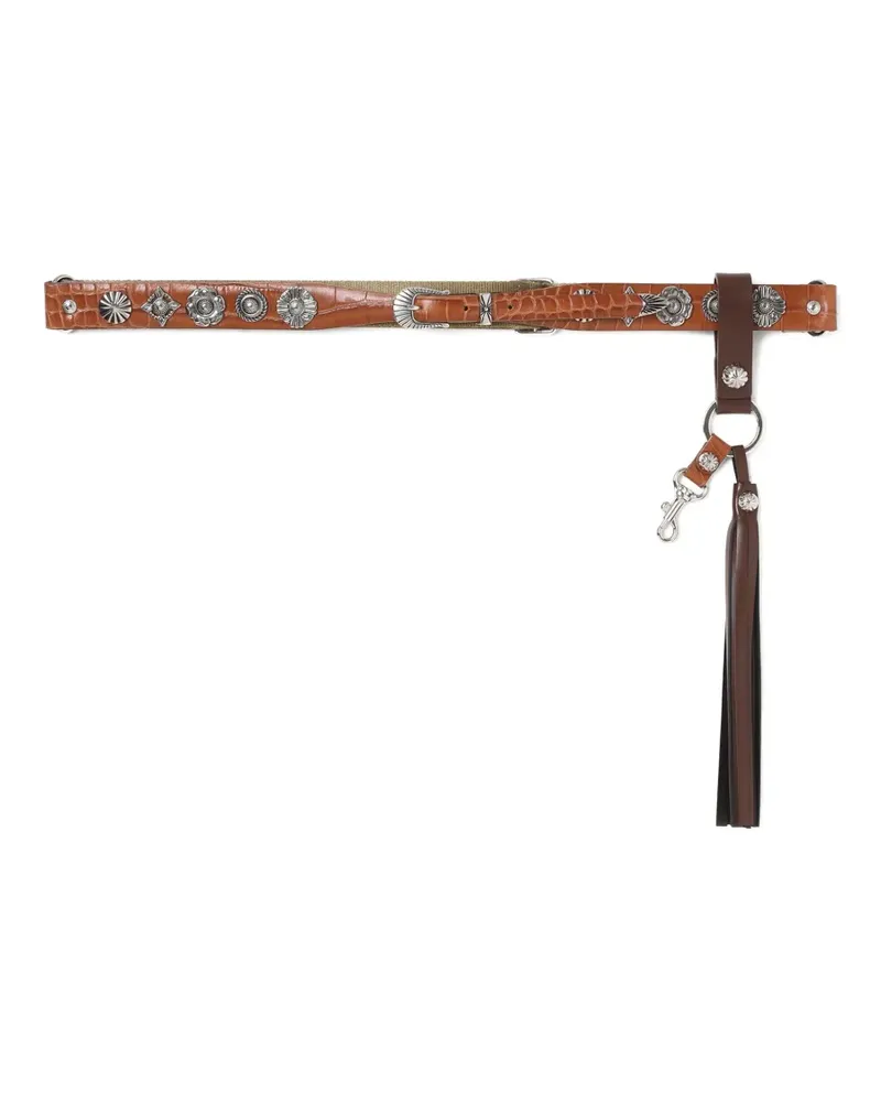 Toga Gürtel mit Kroko-Prägung - Braun Braun
