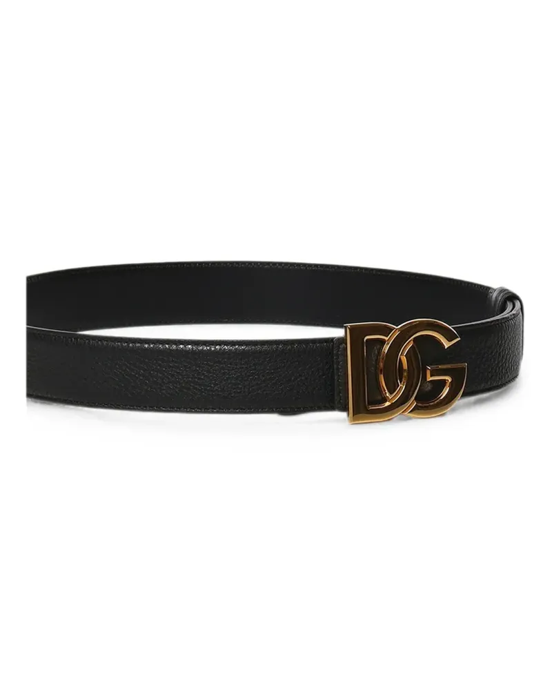 Dolce & Gabbana DG logo leather belt - Schwarz Schwarz