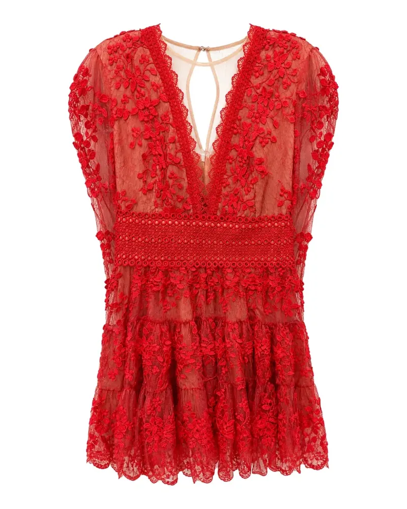 BRONX AND BANCO Kleid mit Spitzenstickerei - Rot Rot