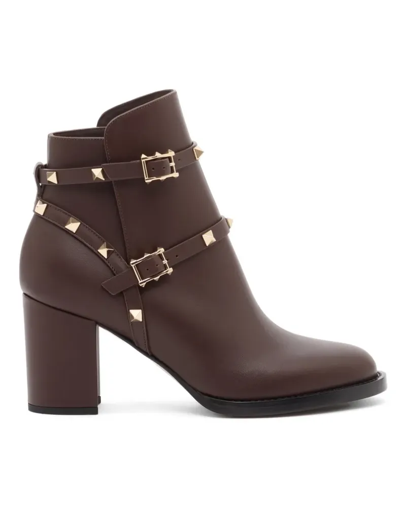 Valentino Garavani Rockstud Stiefelette aus Kalbsleder 70mm - Braun Braun