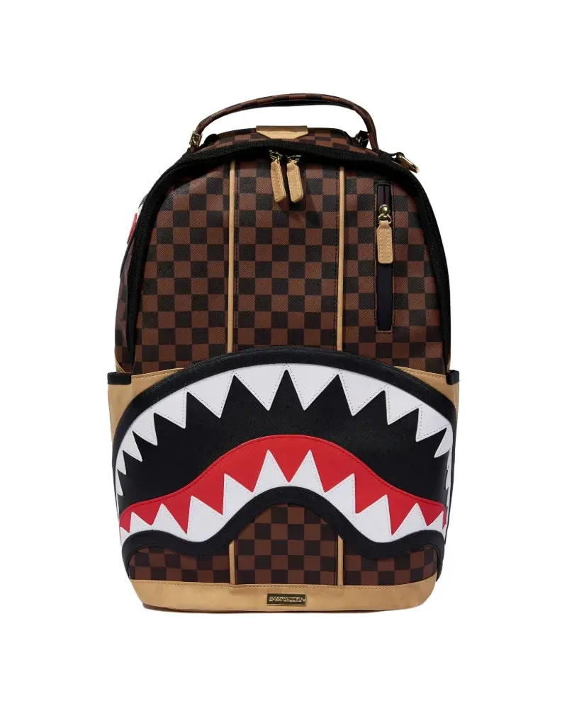 Sprayground Karierter Sharks in Paris Rucksack - Braun Braun