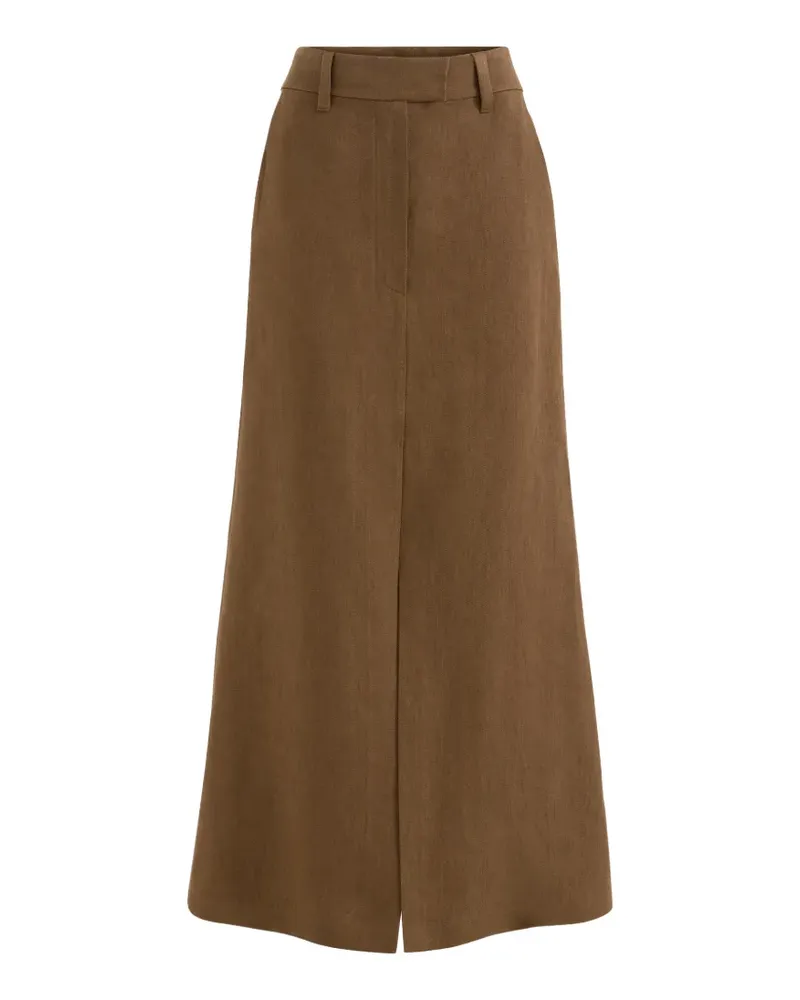 Brunello Cucinelli Leinenrock aus Canvas mit Monili - Braun Braun