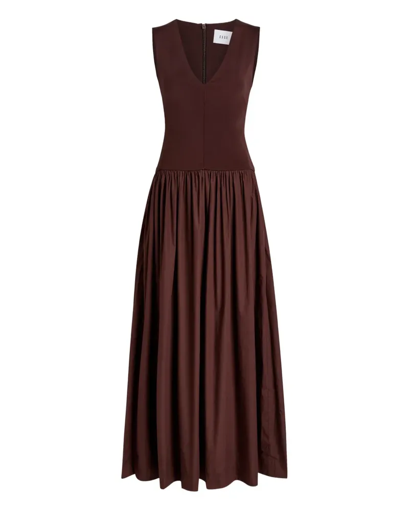 Esse Studios V-neck knitted cotton dress - Braun Braun