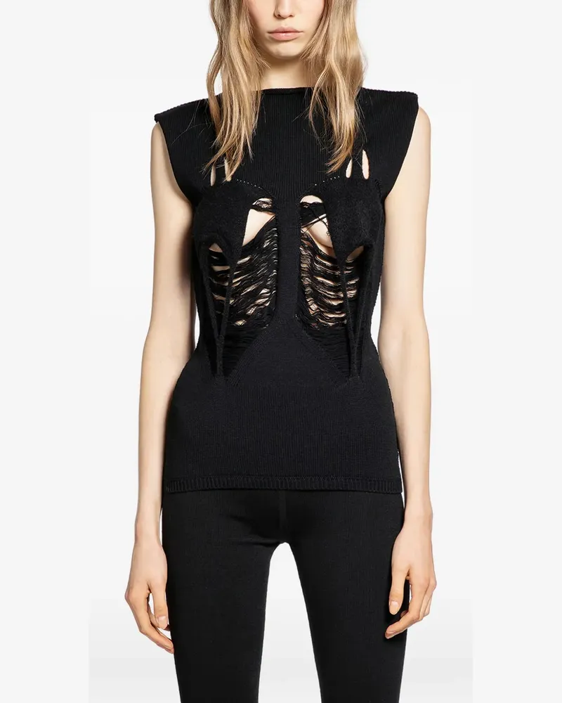 Rick Owens Tanja distressed top - Schwarz Schwarz