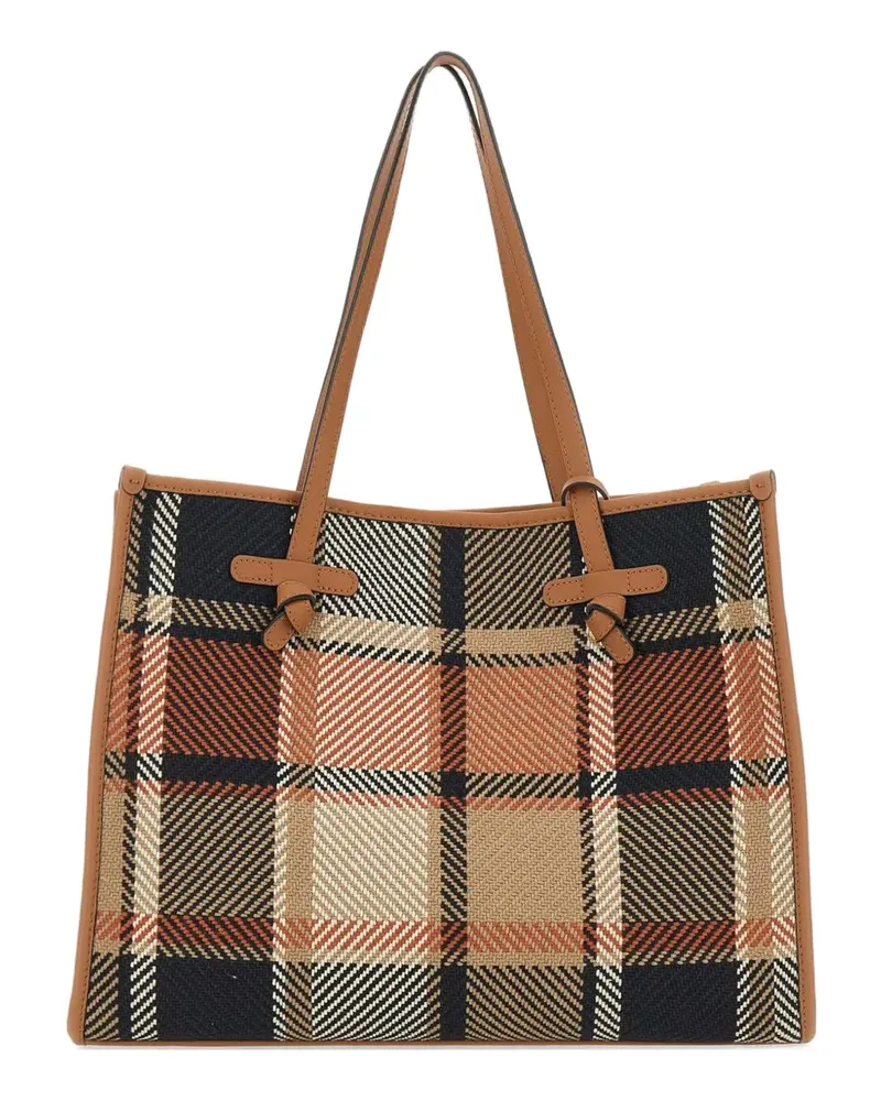 Gianni Chiarini Karierte Marcella Tote Bag mit Knoten - Braun Braun