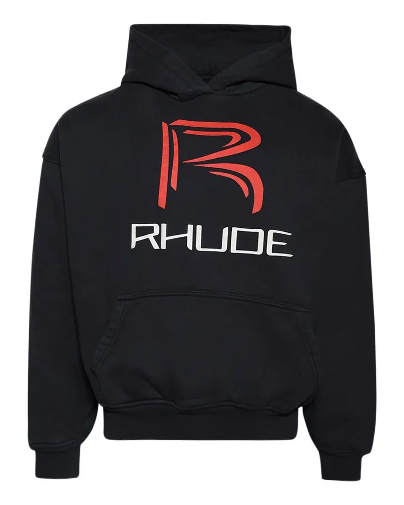 RHUDE Hoodie mit Logo-Print - Schwarz Schwarz