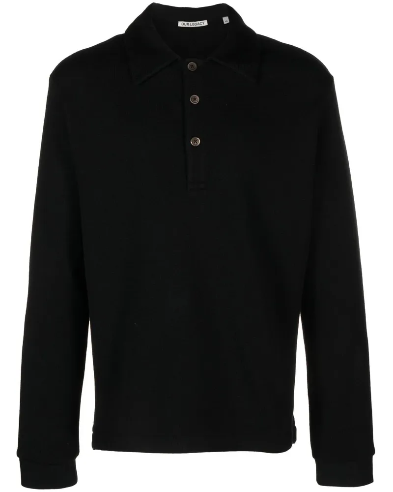 Our Legacy Ile Pikee-Poloshirt Schwarz