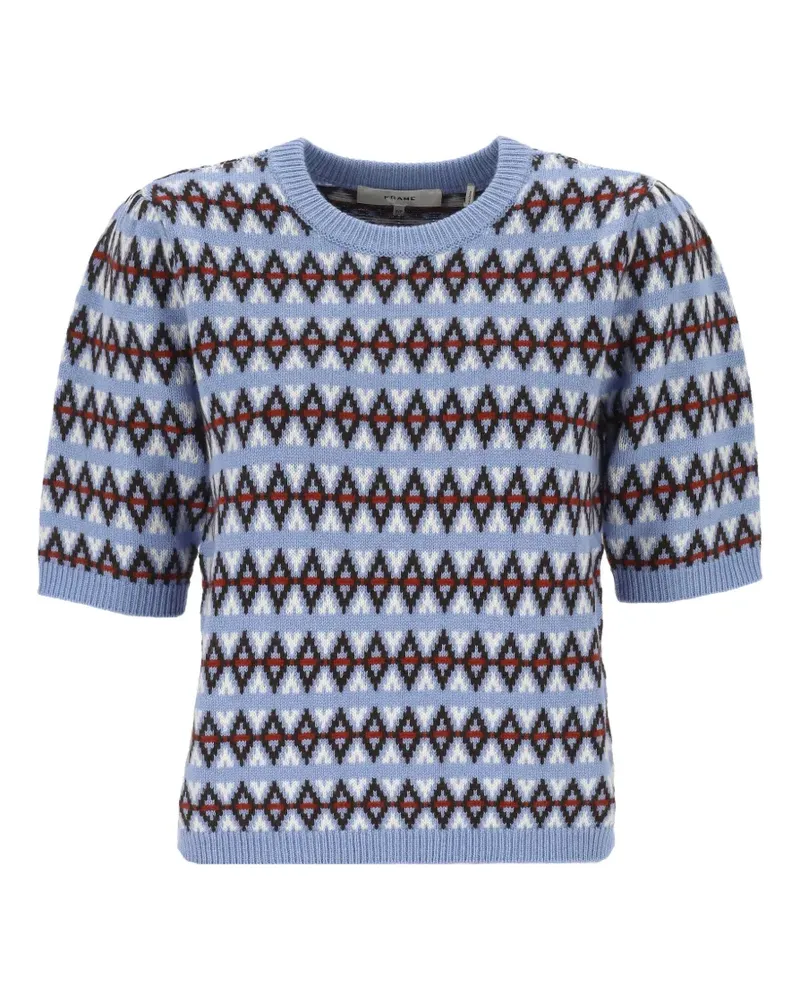 Frame Denim Fair Isle Strickpullover mit Puffärmeln - Blau Blau