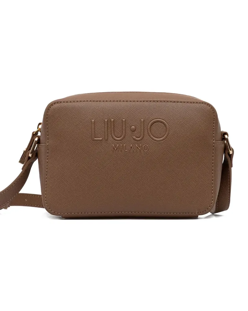 Liu Jo embossed-logo satchel - Braun Braun