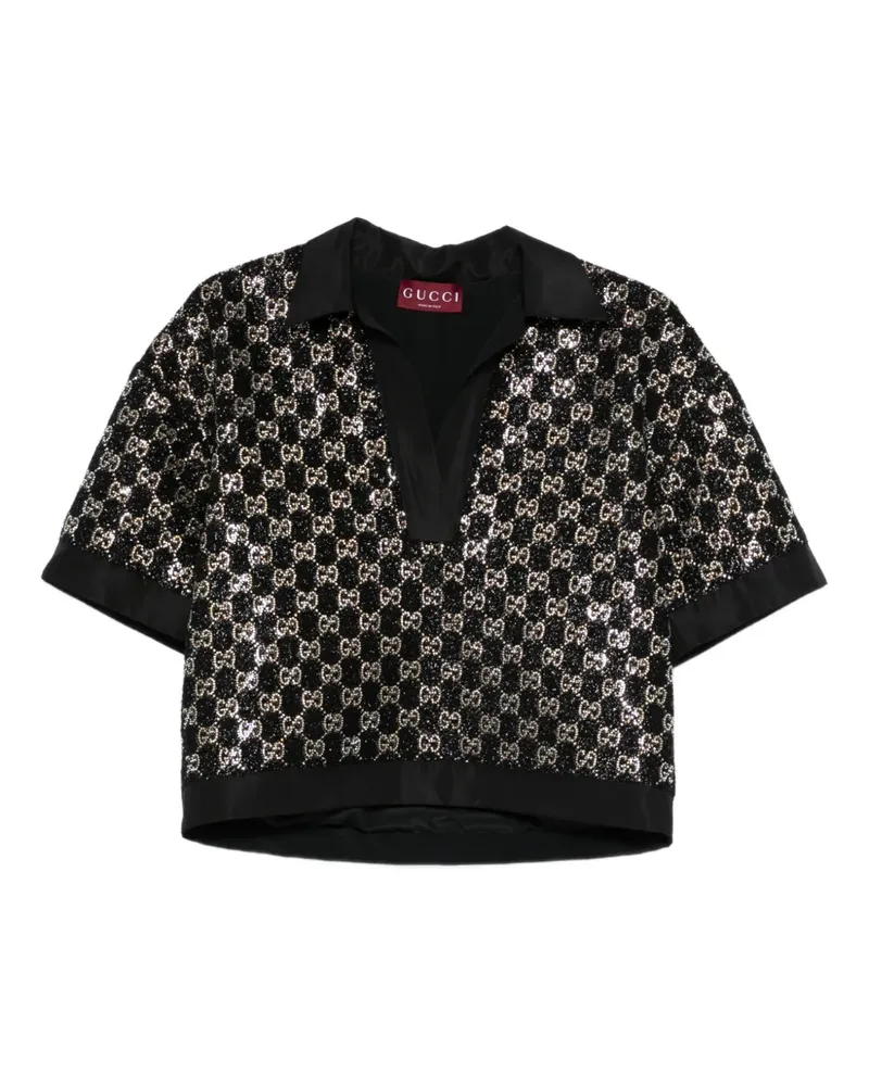 Gucci sequin V-neck top - Schwarz Schwarz