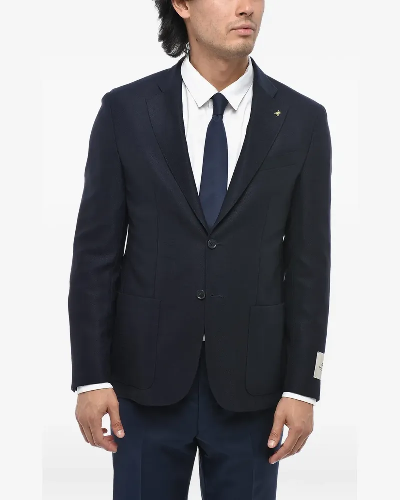 Corneliani patch-pocket single-breasted blazer - Blau Blau
