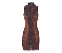 snake-pattern mini dress - Braun