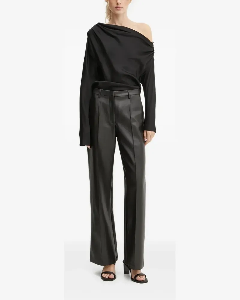 A.L.C. Drapiertes One-Shoulder-Top - Schwarz Schwarz