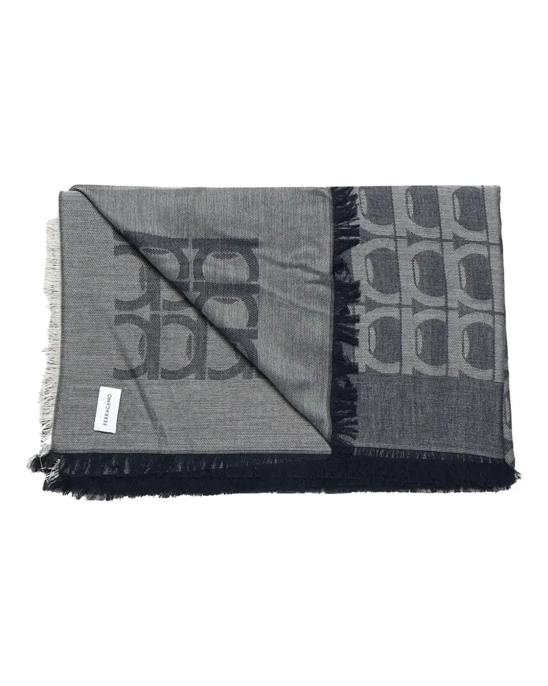 Ferragamo Schal mit Gancini-Muster - Grau Grau
