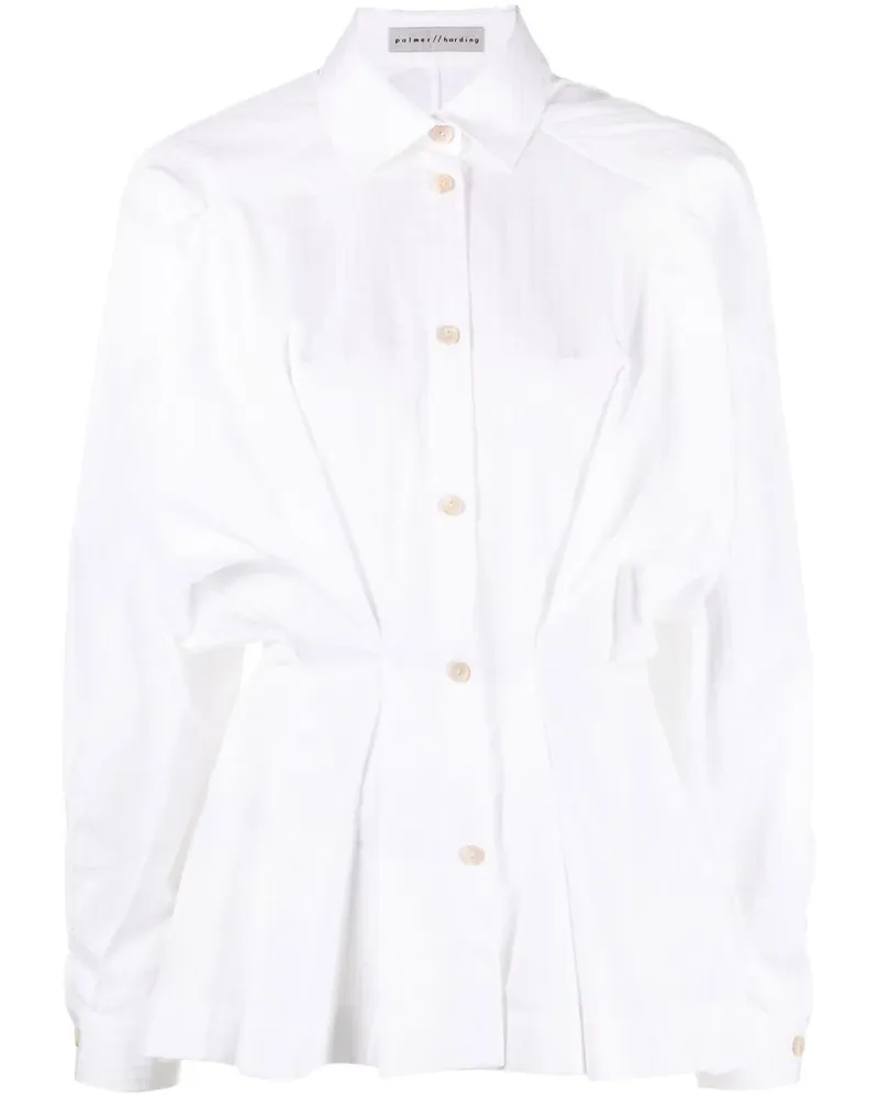 palmer//harding Hemd mit geraffter Taille - Weiß Weiß
