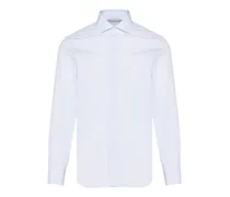 Gestreiftes Button-down-Hemd - Blau