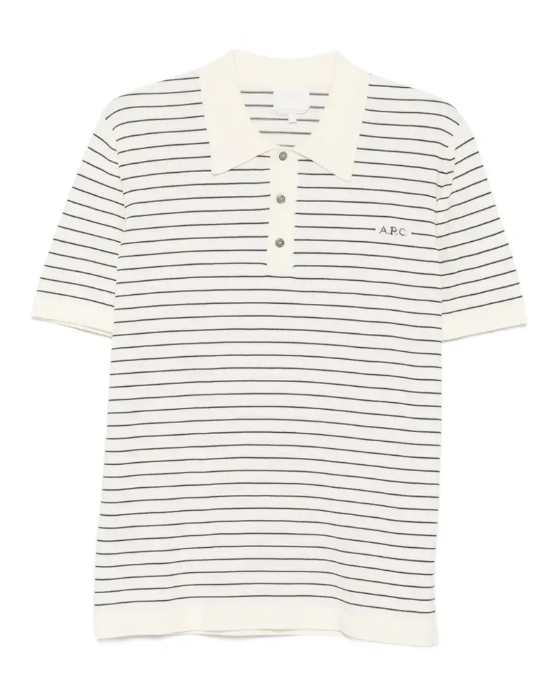 A.P.C. Gestreiftes Poloshirt - Nude Nude