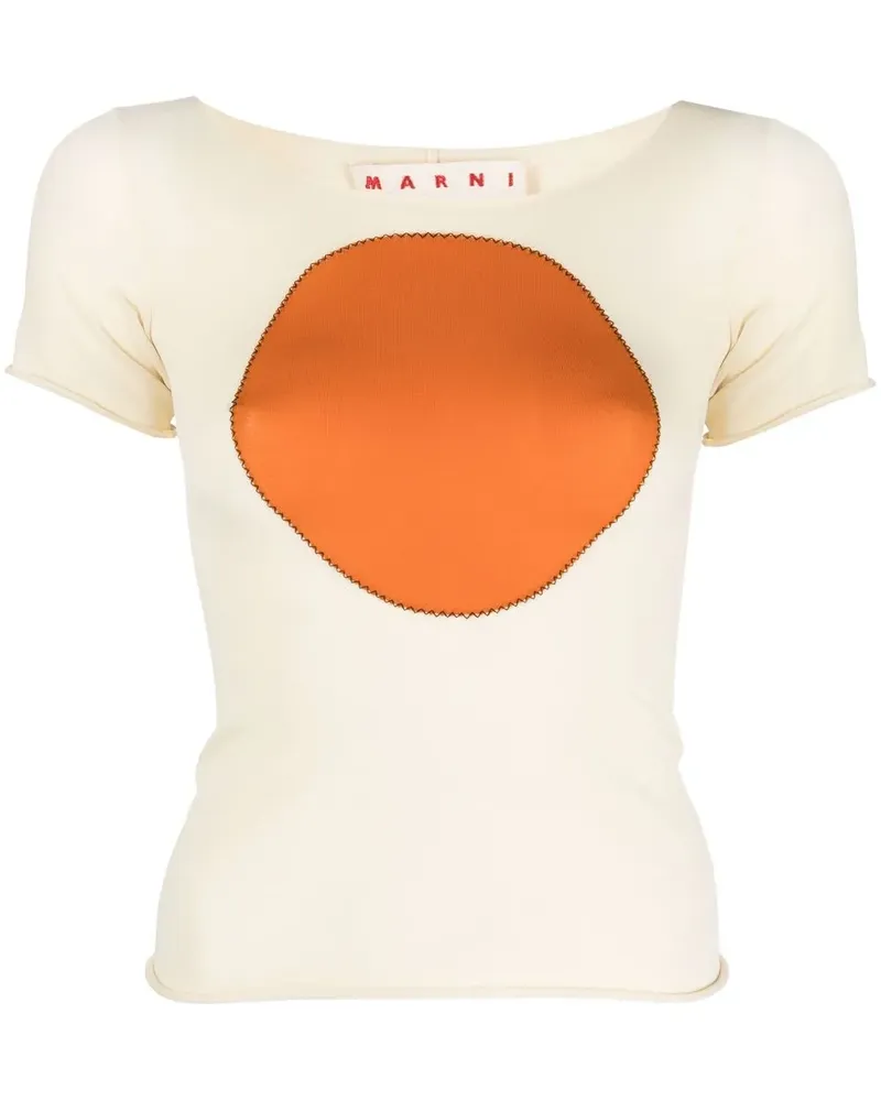 Marni T-Shirt mit Kontrastdetails - Nude Nude