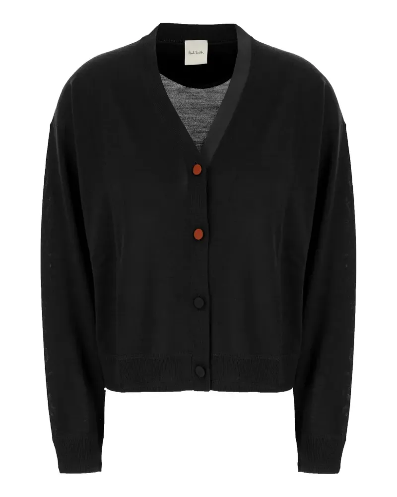Paul Smith contrast-button V-neck cardigan - Schwarz Schwarz