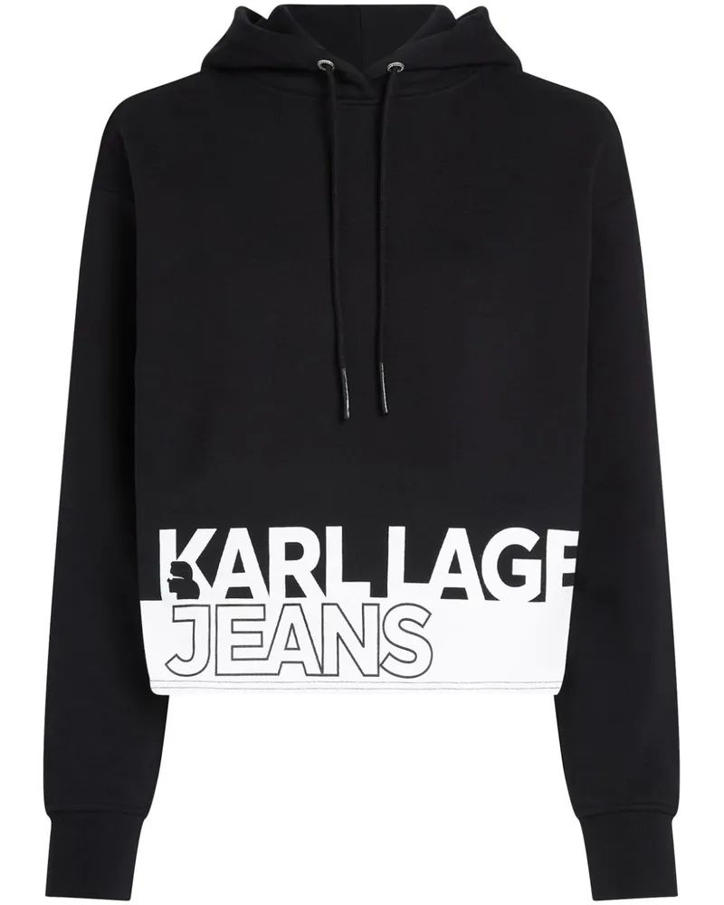 Karl Lagerfeld Hoodie mit Logo-Print Schwarz