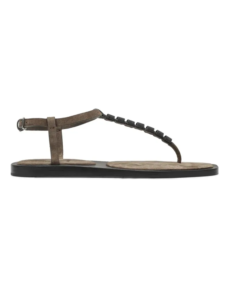 Brunello Cucinelli beaded-strap sandals - Braun Braun