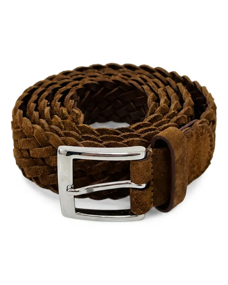Kiton braided suede belt - Braun Braun